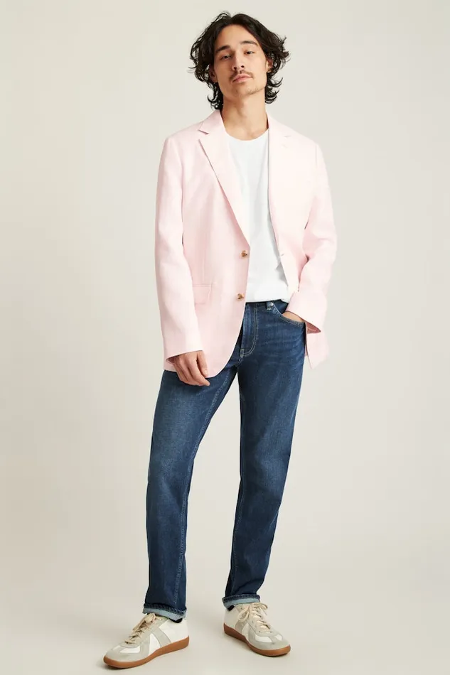 Men Bonobos Blazers and Sport Coats Effortlessly Refined Bonobos Jetsetter Unconstructed Blazer Pink Herringbone