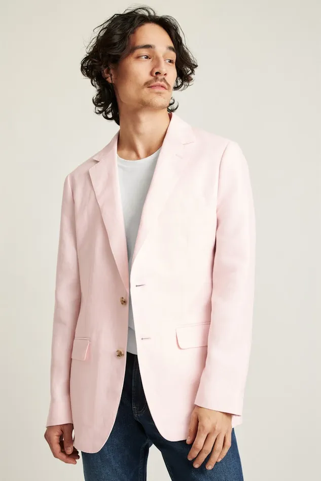 Men Bonobos Blazers and Sport Coats Effortlessly Refined Bonobos Jetsetter Unconstructed Blazer Pink Herringbone