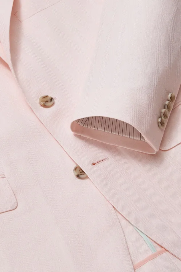 Men Bonobos Blazers and Sport Coats Effortlessly Refined Bonobos Jetsetter Unconstructed Blazer Pink Herringbone