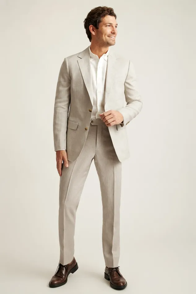 Men Bonobos Blazers and Sport Coats Jetsetter Italian Linen Blazer Stone Beige
