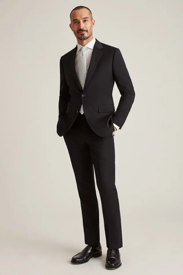 Men Bonobos Blazers and Sport Coats Jetsetter Stretch Wool Suit Jacket Black