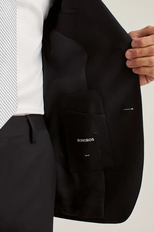 Men Bonobos Blazers and Sport Coats Jetsetter Stretch Wool Suit Jacket Black