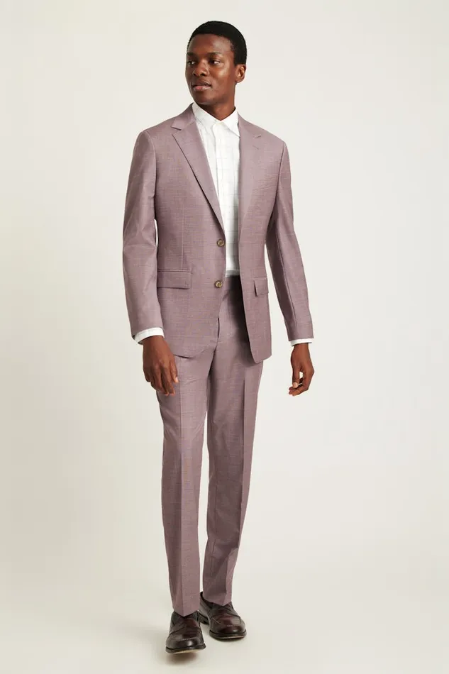 Men Bonobos Blazers and Sport Coats Jetsetter Wool Blazer Mauve Sharkskin
