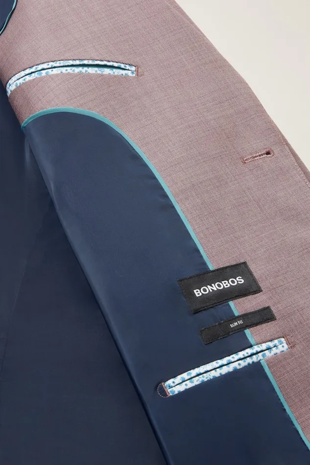 Men Bonobos Blazers and Sport Coats Jetsetter Wool Blazer Mauve Sharkskin Men Bonobos Blazers and Sport Coats Jetsetter Wool Blazer Mauve Sharkskin