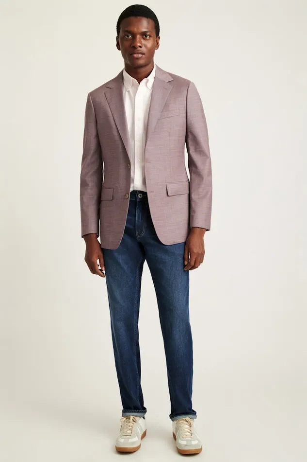 Men Bonobos Blazers and Sport Coats Jetsetter Wool Blazer Mauve Sharkskin Men Bonobos Blazers and Sport Coats Jetsetter Wool Blazer Mauve Sharkskin