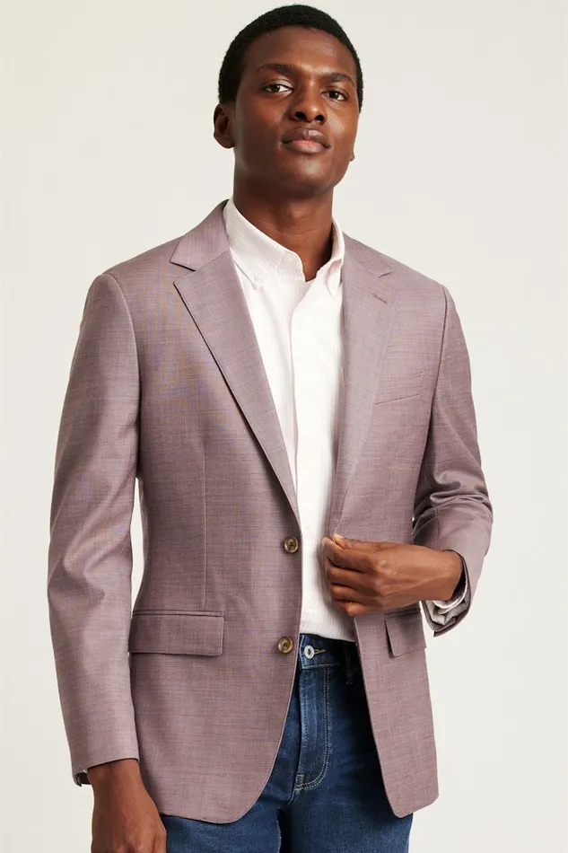 Men Bonobos Blazers and Sport Coats Jetsetter Wool Blazer Mauve Sharkskin Men Bonobos Blazers and Sport Coats Jetsetter Wool Blazer Mauve Sharkskin