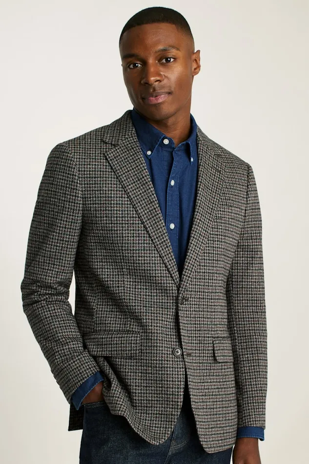 Men Bonobos Blazers and Sport Coats Knit Blazer Charcoal Club Check Men Bonobos Blazers and Sport Coats Knit Blazer Charcoal Club Check
