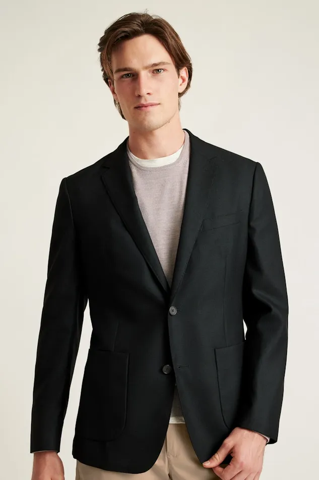 Men Bonobos Blazers and Sport Coats Unconstructed Italian Wool Blazer Black