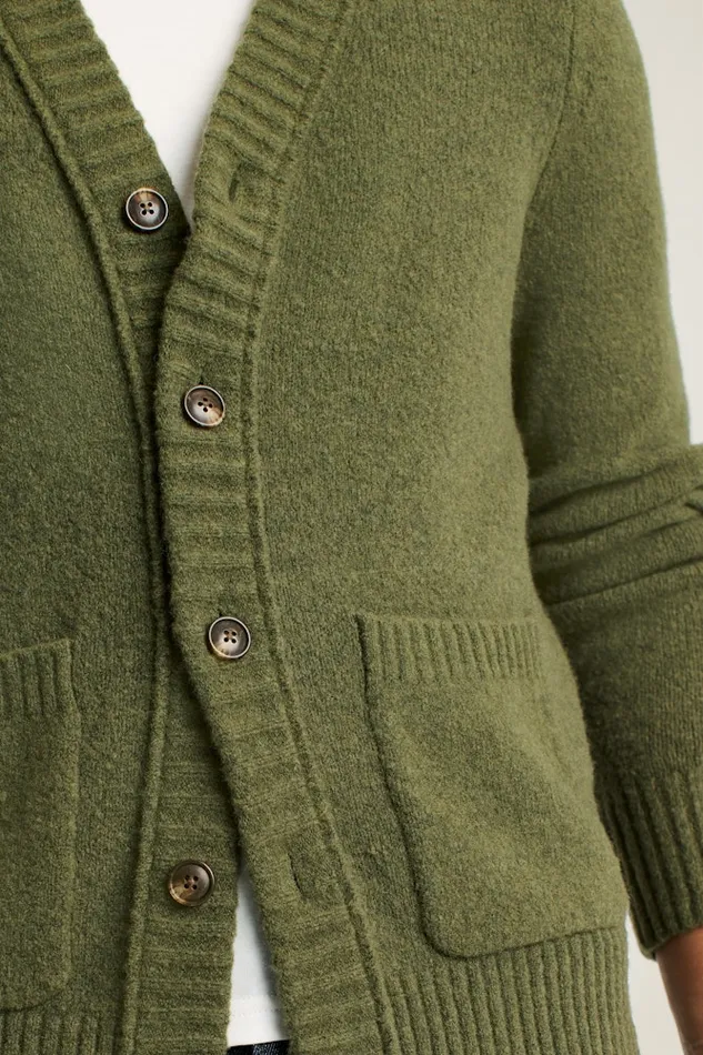 Men Bonobos Cardigan Sweaters Boucle Cardigan Olive Men Bonobos Cardigan Sweaters Boucle Cardigan Olive