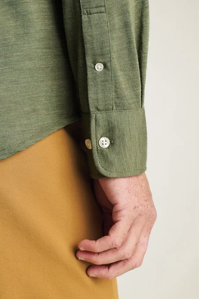 Men Bonobos Casual Shirts Performance Merino Shirt Heather Olive Green Men Bonobos Casual Shirts Performance Merino Shirt Heather Olive Green