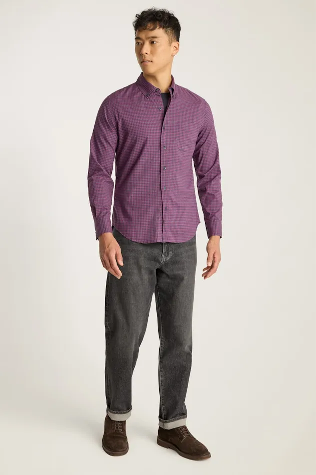 Men Bonobos Casual Shirts Stretch Everyday Shirt Bonobos Cotton Button Down Shirt Navy Plum Check Men Bonobos Casual Shirts Stretch Everyday Shirt Bonobos Cotton Button Down Shirt Navy Plum Check