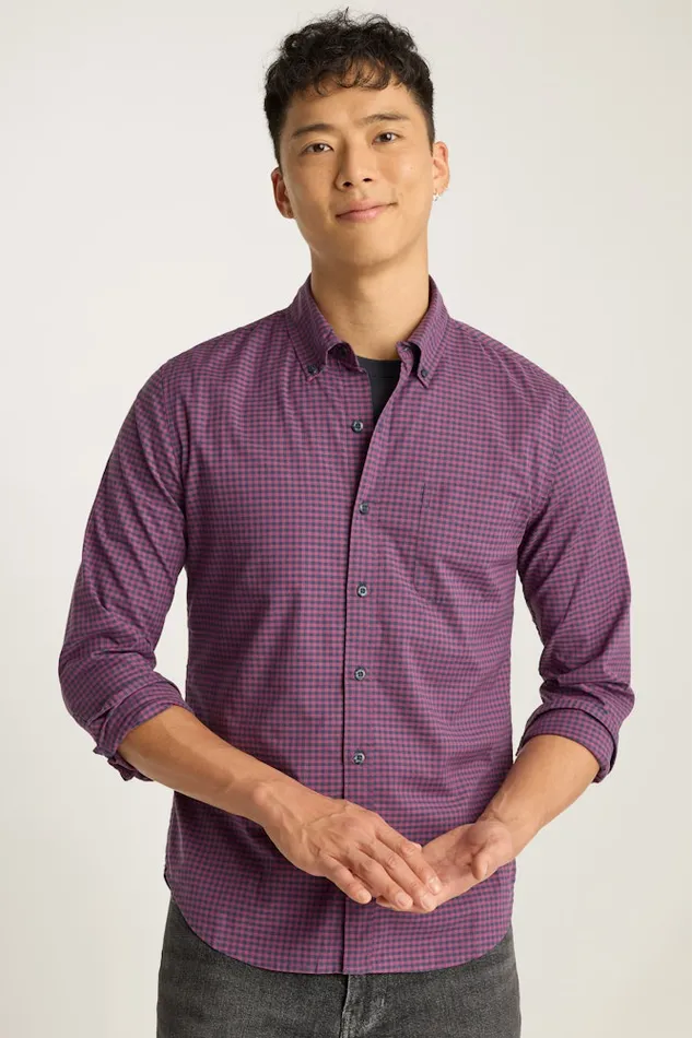 Men Bonobos Casual Shirts Stretch Everyday Shirt Bonobos Cotton Button Down Shirt Navy Plum Check Men Bonobos Casual Shirts Stretch Everyday Shirt Bonobos Cotton Button Down Shirt Navy Plum Check