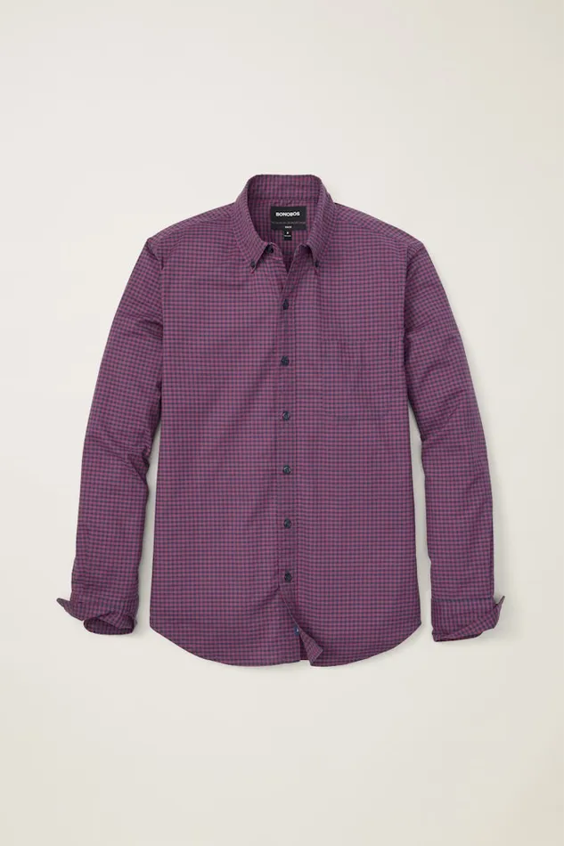 Men Bonobos Casual Shirts Stretch Everyday Shirt Bonobos Cotton Button Down Shirt Navy Plum Check Men Bonobos Casual Shirts Stretch Everyday Shirt Bonobos Cotton Button Down Shirt Navy Plum Check