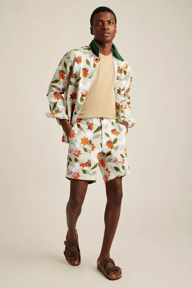Men Bonobos Chino Shorts Utility Short Light Khaki Floral