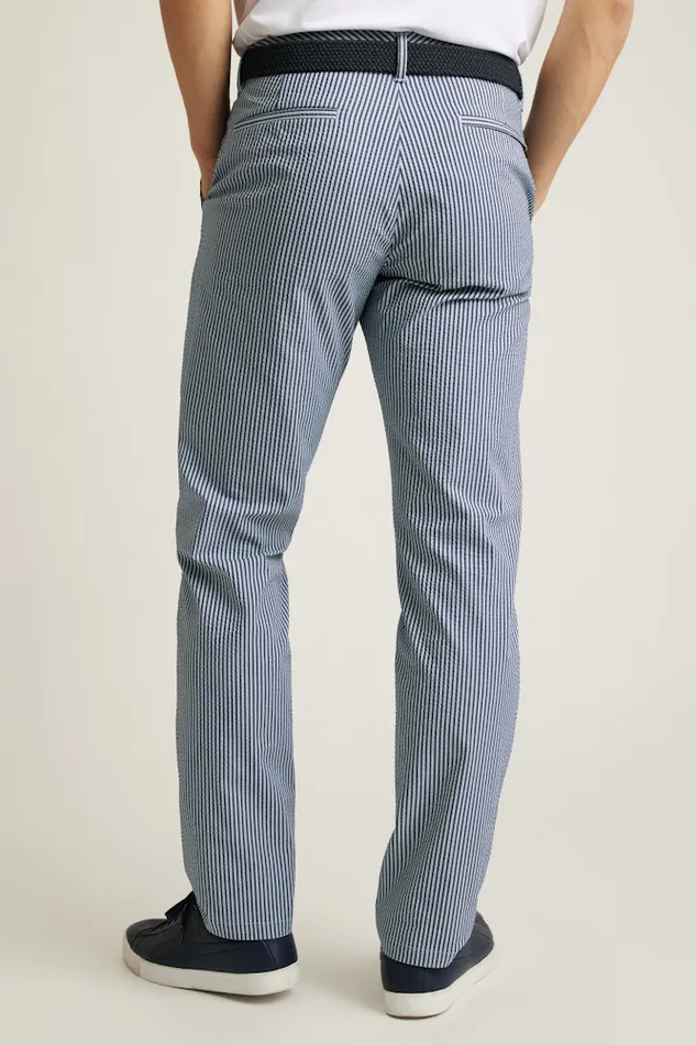 Men Bonobos Chinos Performance Seersucker Golf Pant Bluesy Stripe