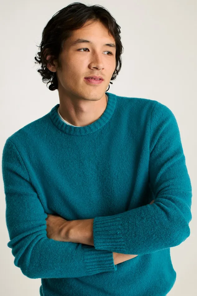 Men Bonobos Crew and VNeck Sweaters Boucle Crew Neck Sweater Blue Green