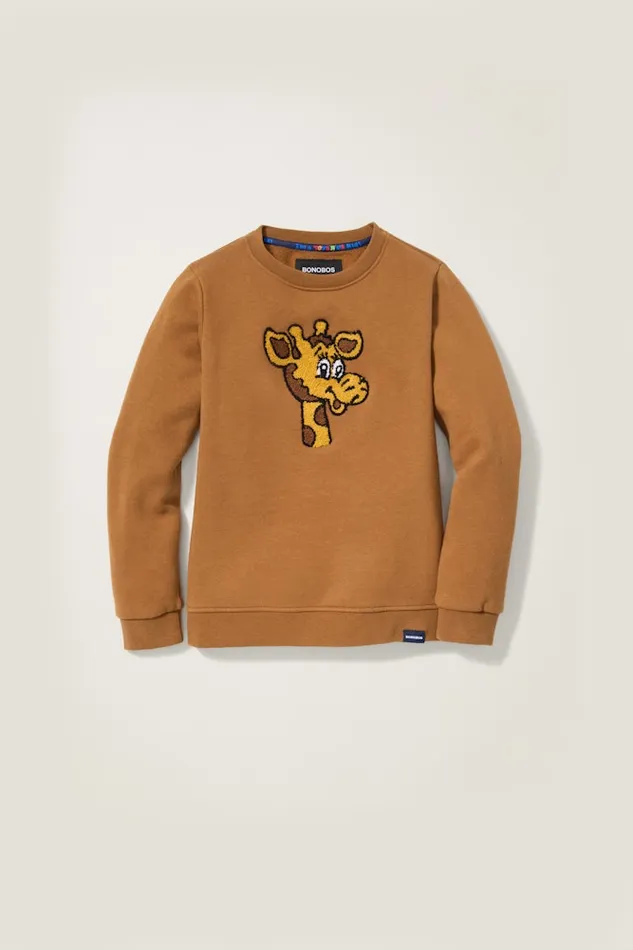 Men Bonobos Crew and VNeck Sweaters Geoffrey Kids Supersoft Crew Teddy Brown