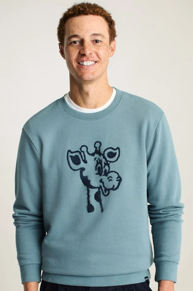 Men Bonobos Crew and VNeck Sweaters Geoffrey Supersoft Crew Kazoo Blue