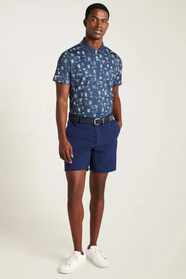 Men Bonobos Golf Polos and Tops The Performance Golf Polo Shirt Solid and Striped Navy Tiki Bar Men Bonobos Golf Polos and Tops The Performance Golf Polo Shirt Solid and Striped Navy Tiki Bar