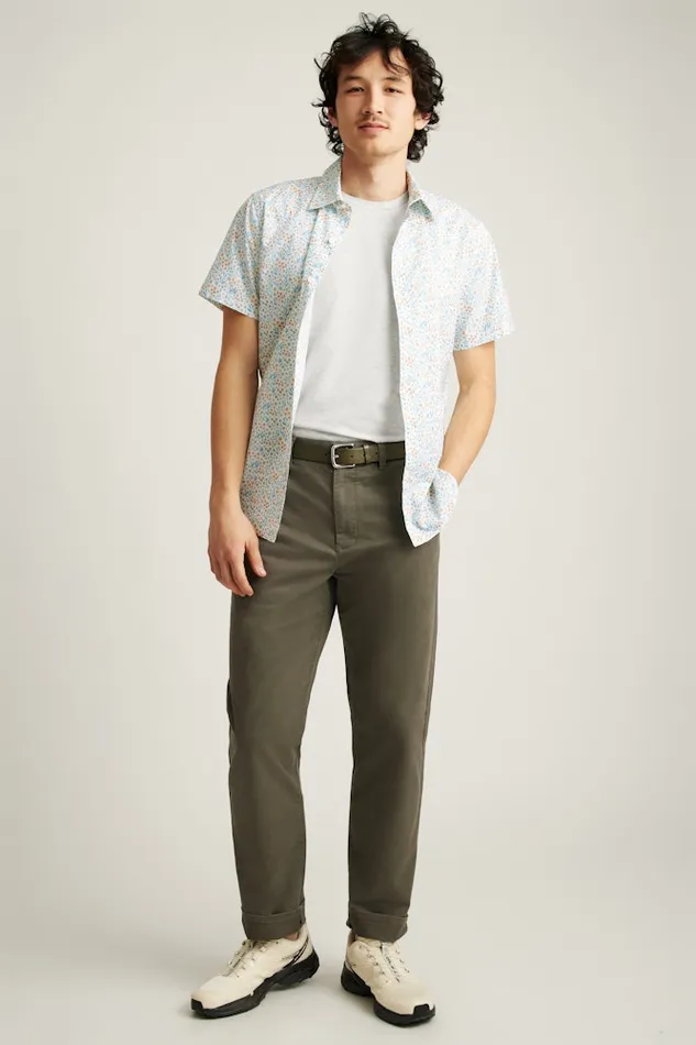 Men Bonobos Short Sleeve Shirts Button Up Your Style With Bonobos039 Riviera Short Sleeve Shirt Brown Blue Garden
