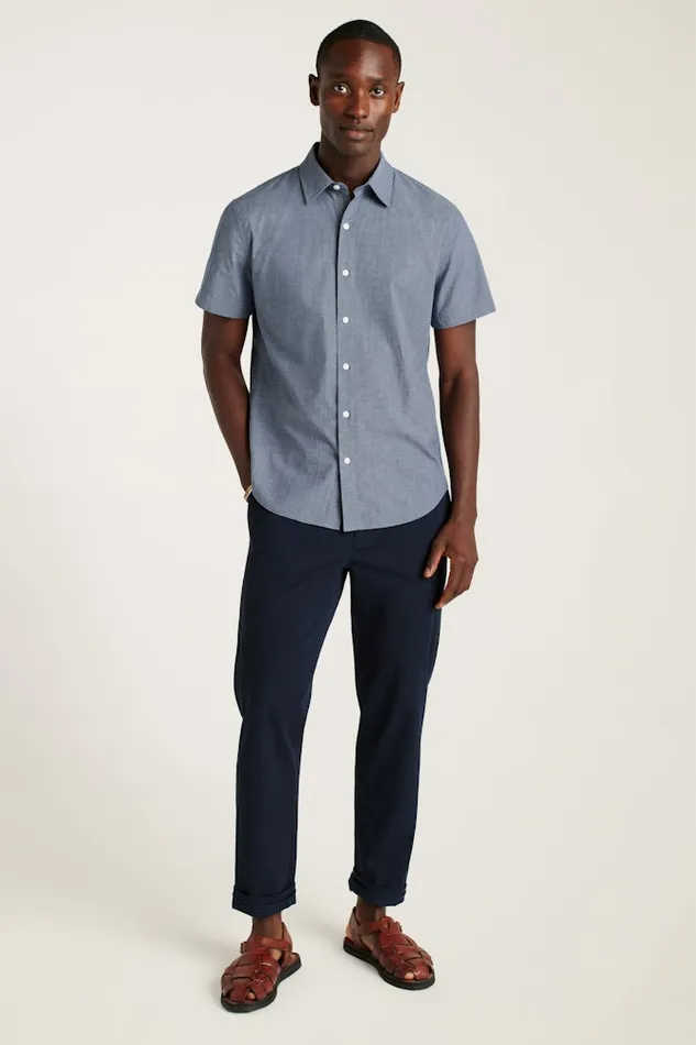 Men Bonobos Short Sleeve Shirts Button Up Your Style With Bonobos039 Riviera Short Sleeve Shirt Navy Oxnard Stripe