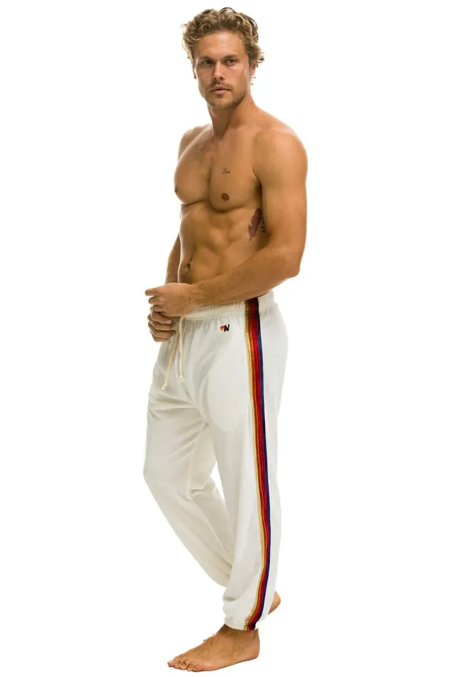 Men Bottoms Aviator Nation CLASSIC VELVET SWEATPANTS 8211 VINTAGE WHITE