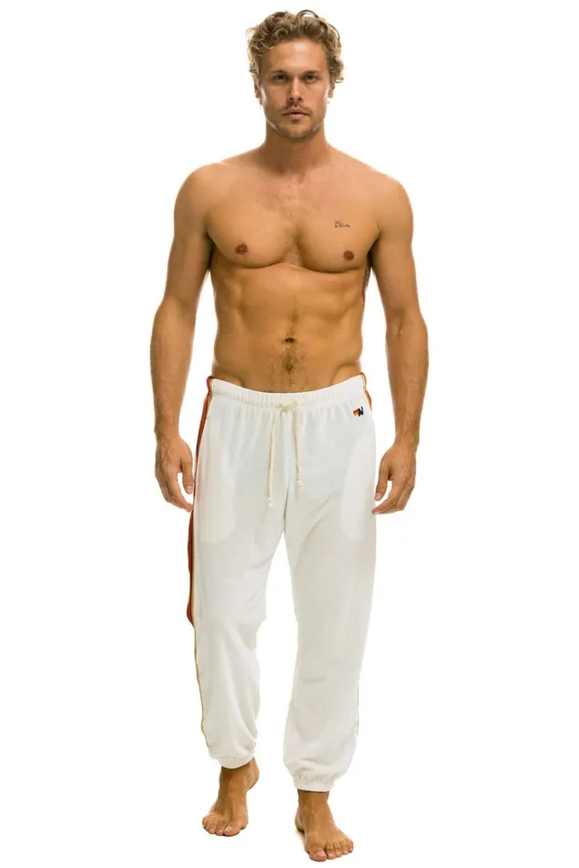 Men Bottoms Aviator Nation CLASSIC VELVET SWEATPANTS 8211 VINTAGE WHITE