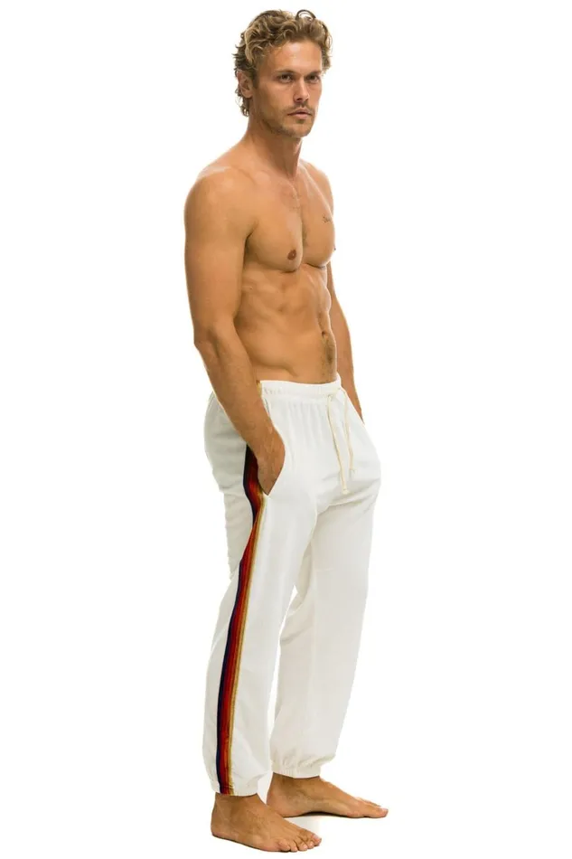 Men Bottoms Aviator Nation CLASSIC VELVET SWEATPANTS 8211 VINTAGE WHITE