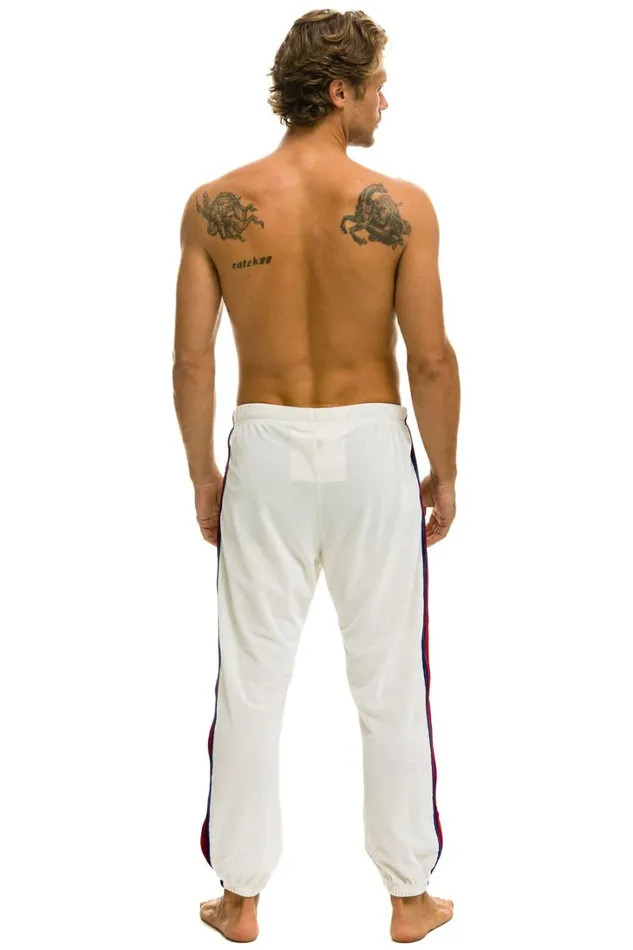 Men Bottoms Aviator Nation CLASSIC VELVET SWEATPANTS 8211 VINTAGE WHITE