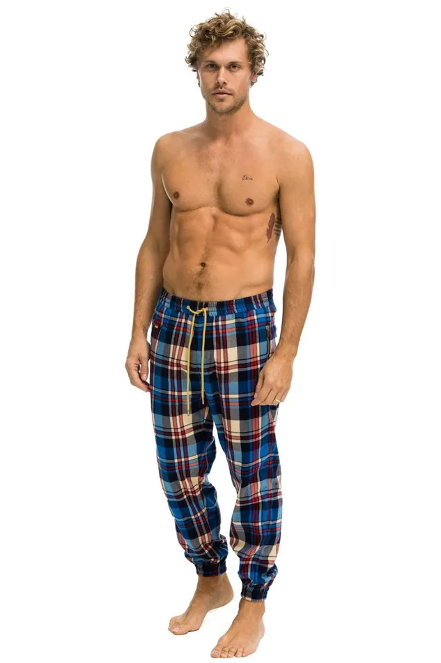 Men Bottoms Aviator Nation MEN039S PLAID LODGE PANT 8211 PATRIOT PLAID Men Bottoms Aviator Nation MEN039S PLAID LODGE PANT 8211 PATRIOT PLAID