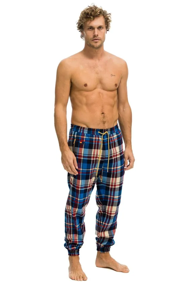 Men Bottoms Aviator Nation MEN039S PLAID LODGE PANT 8211 PATRIOT PLAID Men Bottoms Aviator Nation MEN039S PLAID LODGE PANT 8211 PATRIOT PLAID