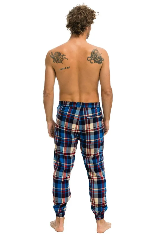 Men Bottoms Aviator Nation MEN039S PLAID LODGE PANT 8211 PATRIOT PLAID Men Bottoms Aviator Nation MEN039S PLAID LODGE PANT 8211 PATRIOT PLAID