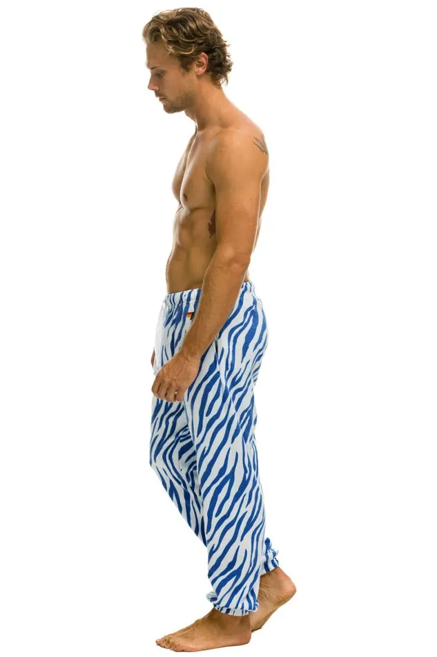 Men Bottoms Aviator Nation TIGER SWEATPANTS 8211 BLUE TIGER Men Bottoms Aviator Nation TIGER SWEATPANTS 8211 BLUE TIGER