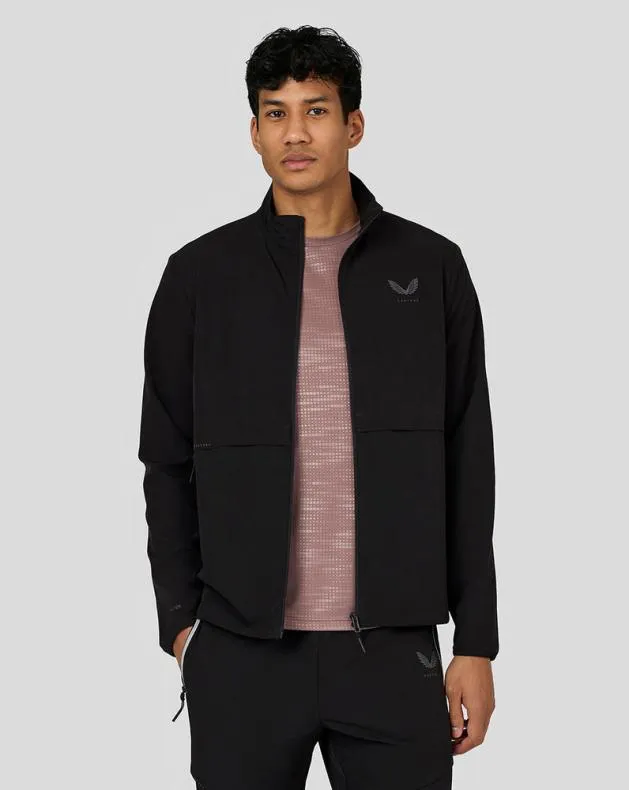 Men Castore Jackets Flex Long Sleeve Woven Jacket 8211 Black