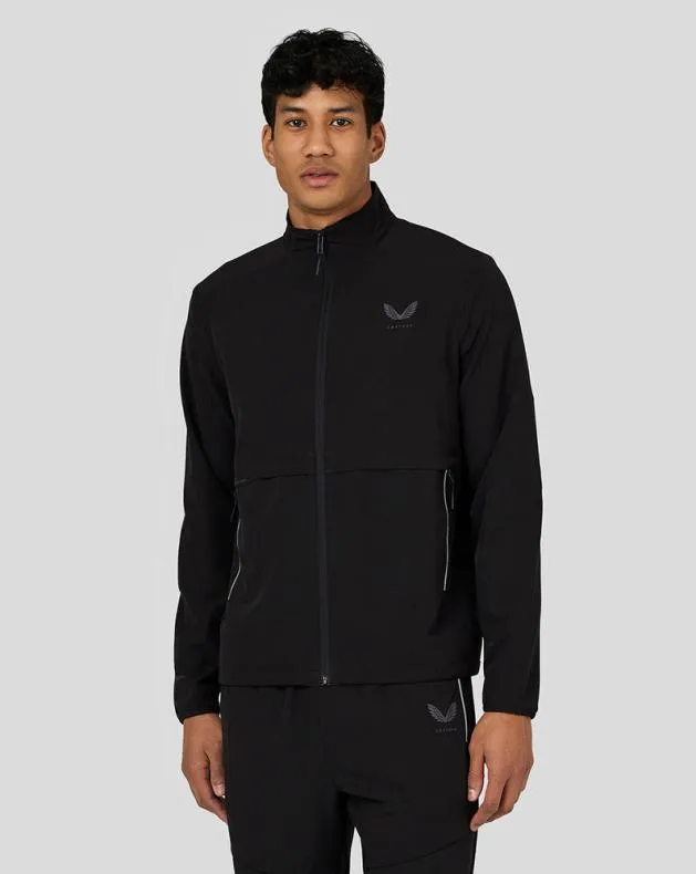 Men Castore Jackets Flex Long Sleeve Woven Jacket 8211 Black
