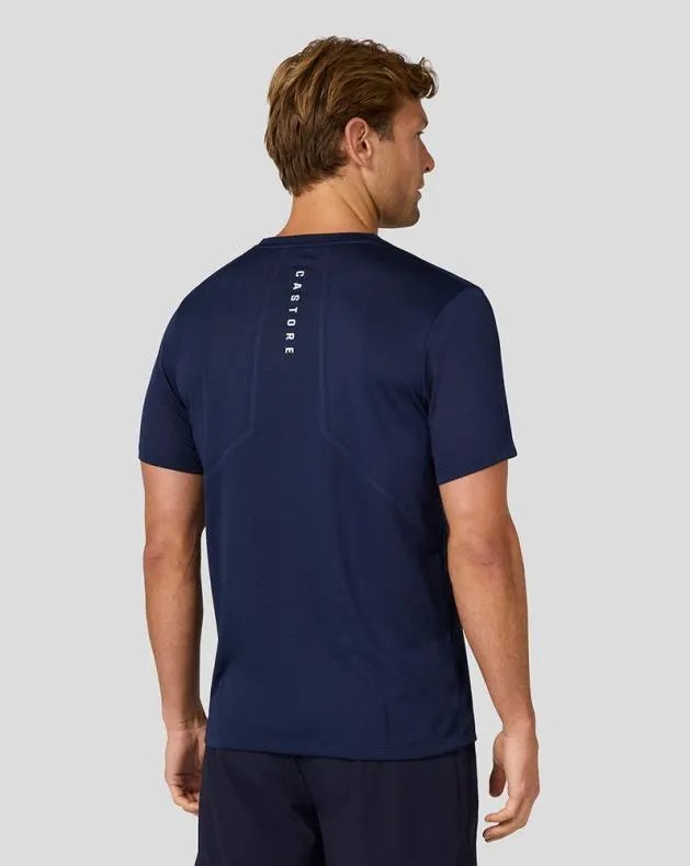Men Castore Tops Apex Short Sleeve Engineered Knit T Shirt 8211 Midnight Navy