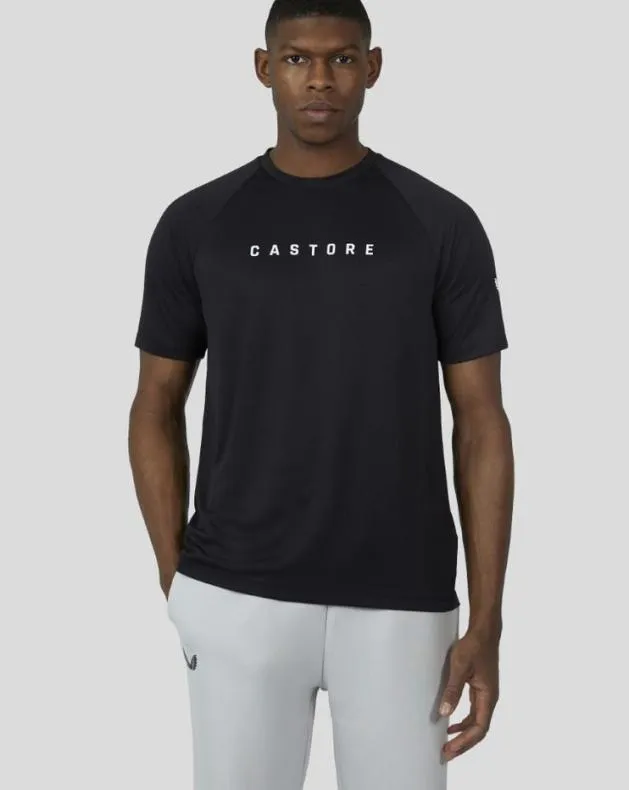 Men Castore Tops Black Short Sleeve Raglan TShirt