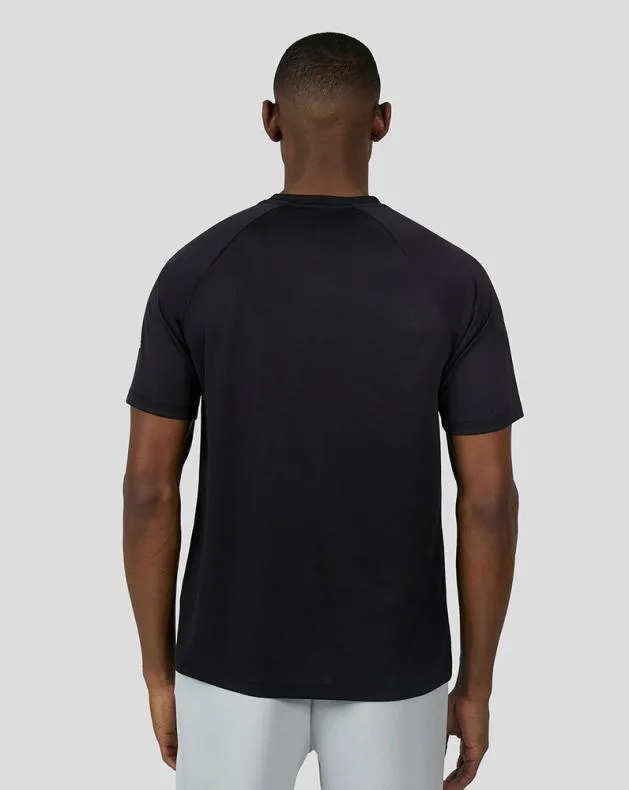 Men Castore Tops Black Short Sleeve Raglan TShirt