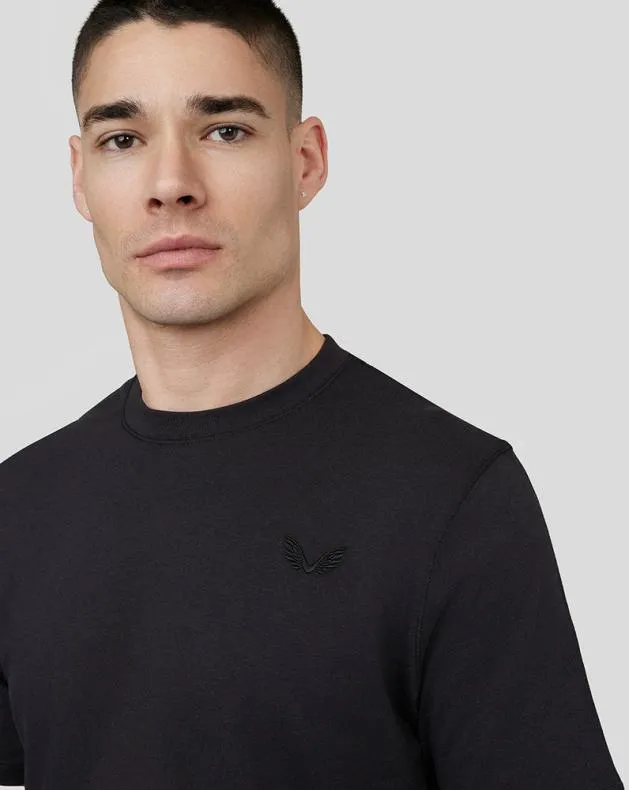 Men Castore Tops Embroidered Logo Tshirt 8211 Black