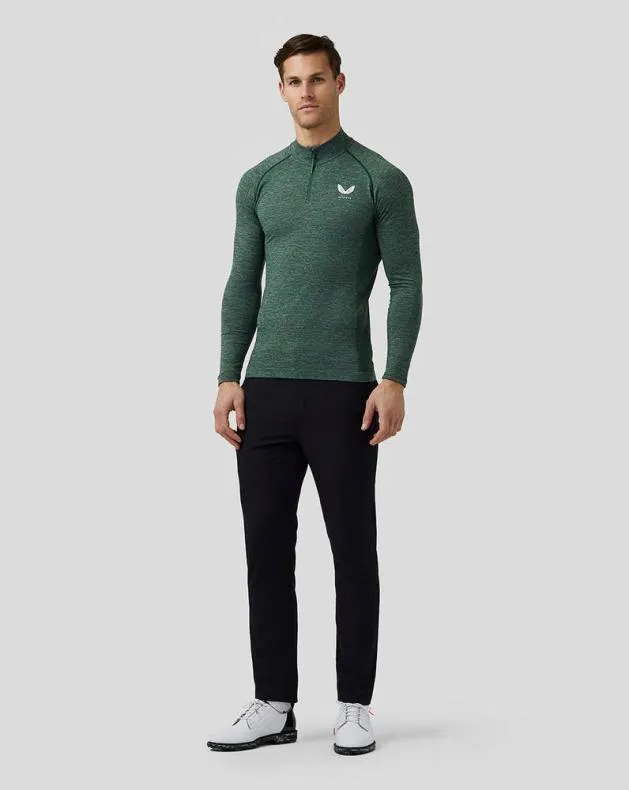 Men Castore Tops Golf Body Mapped Seamless Quarter Zip Top 8211 Pine Grey