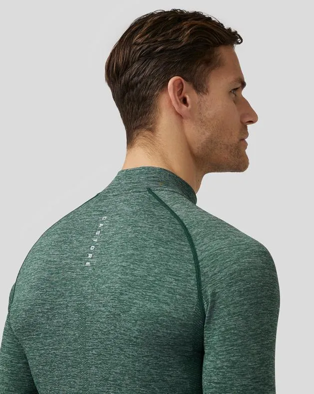 Men Castore Tops Golf Body Mapped Seamless Quarter Zip Top 8211 Pine Grey