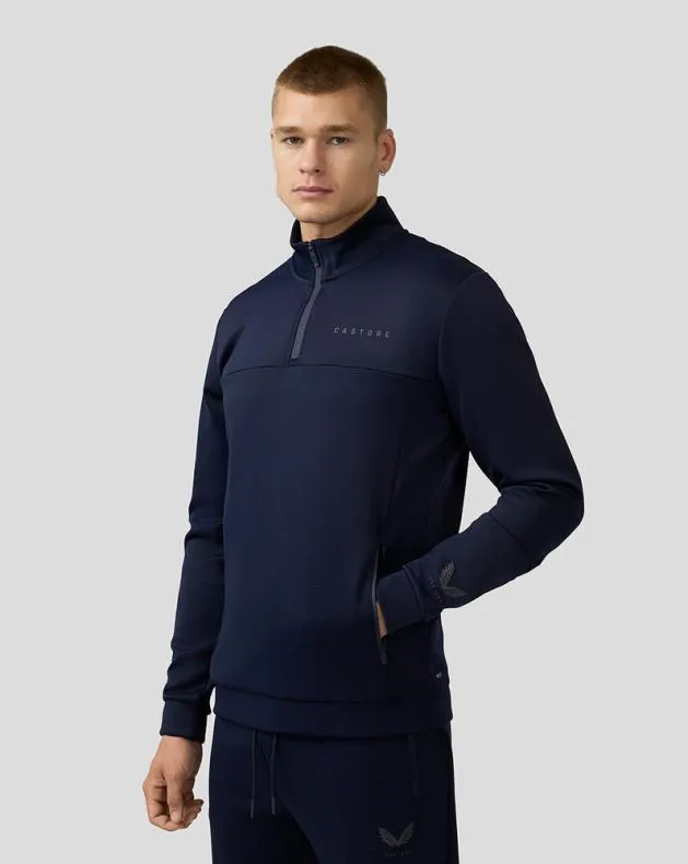 Men Castore Tops Scuba Long Sleeve Quarter Zip Top Midnight Navy