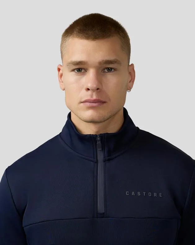 Men Castore Tops Scuba Long Sleeve Quarter Zip Top Midnight Navy