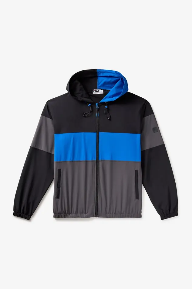 Men Coats and Jackets Fila Defensive Block Jacket 009 Blackprince Blueasphalt