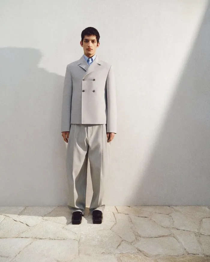 Men Coats and Jackets JACQUEMUS The Giacca Jacket Light Grey