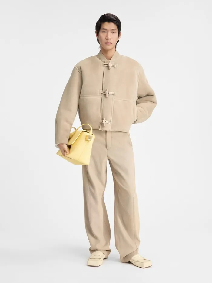 Men Coats and Jackets JACQUEMUS The Telo Jacket Light Beige