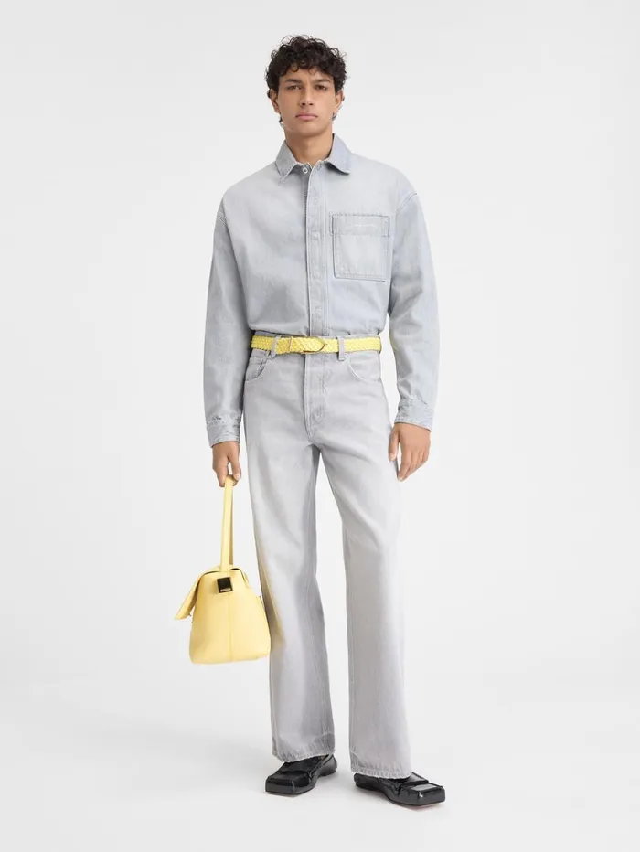 Men Denim JACQUEMUS The Wide DeNmes Denim Pants Grey Offwhite