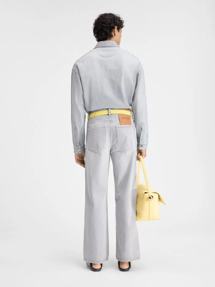 Men Denim JACQUEMUS The Wide DeNmes Denim Pants Grey Offwhite Men Denim JACQUEMUS The Wide DeNmes Denim Pants Grey Offwhite