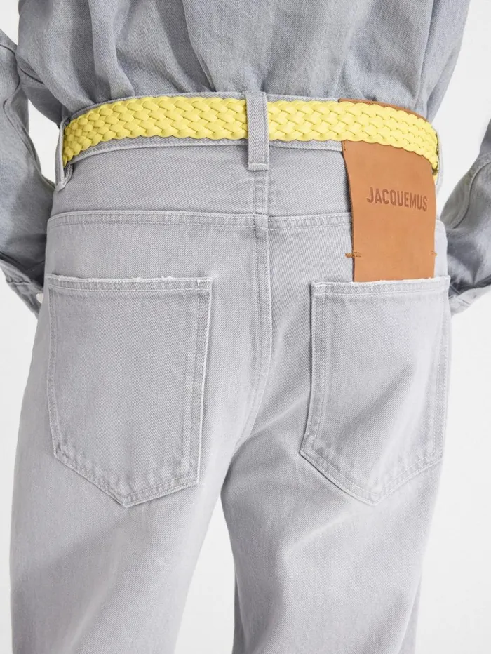 Men Denim JACQUEMUS The Wide DeNmes Denim Pants Grey Offwhite Men Denim JACQUEMUS The Wide DeNmes Denim Pants Grey Offwhite