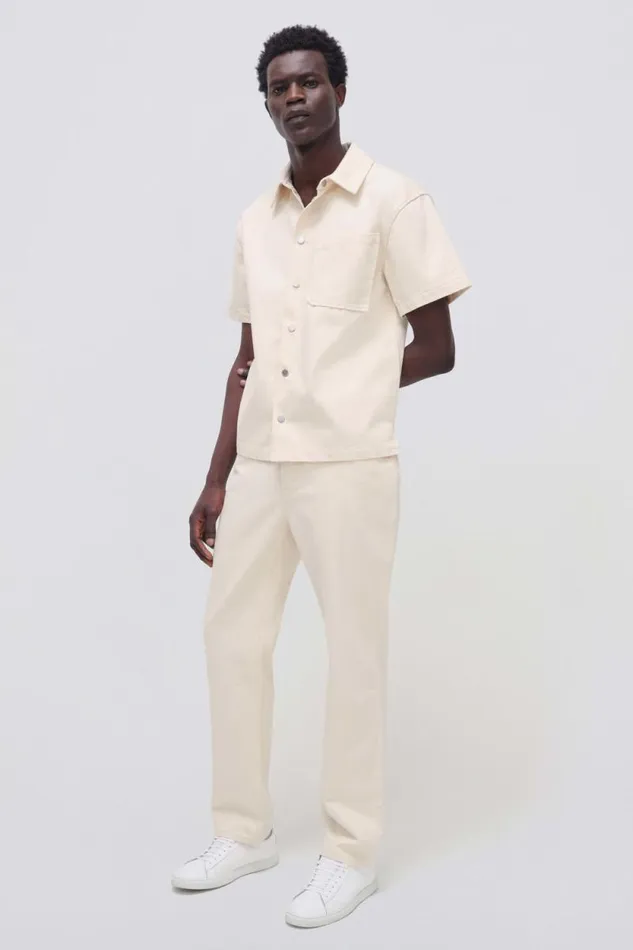 Men Denim Jonathan Simkhai Jonas Shirt Short Sleeves Denim Tops Men Denim Jonathan Simkhai Jonas Shirt Short Sleeves Denim Tops